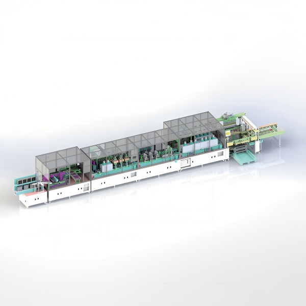 Cylindrical Battery Stripping & Film Wrapping Line